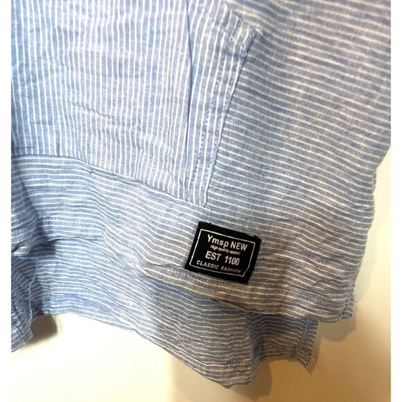 Reverb Pinstripe Lightweight Hoodie Roll Tab Sleeves Front Pocket Size Large - Picture 10 of 10